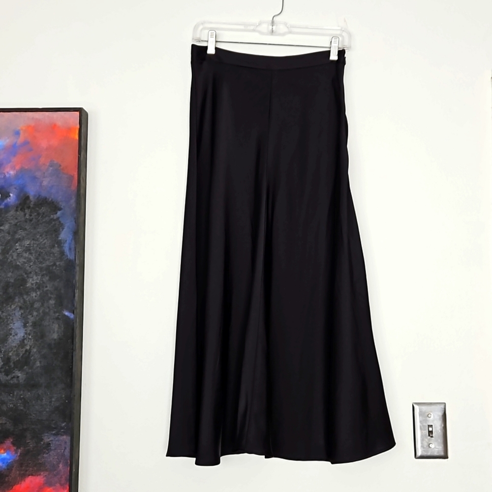 Black satin skirt